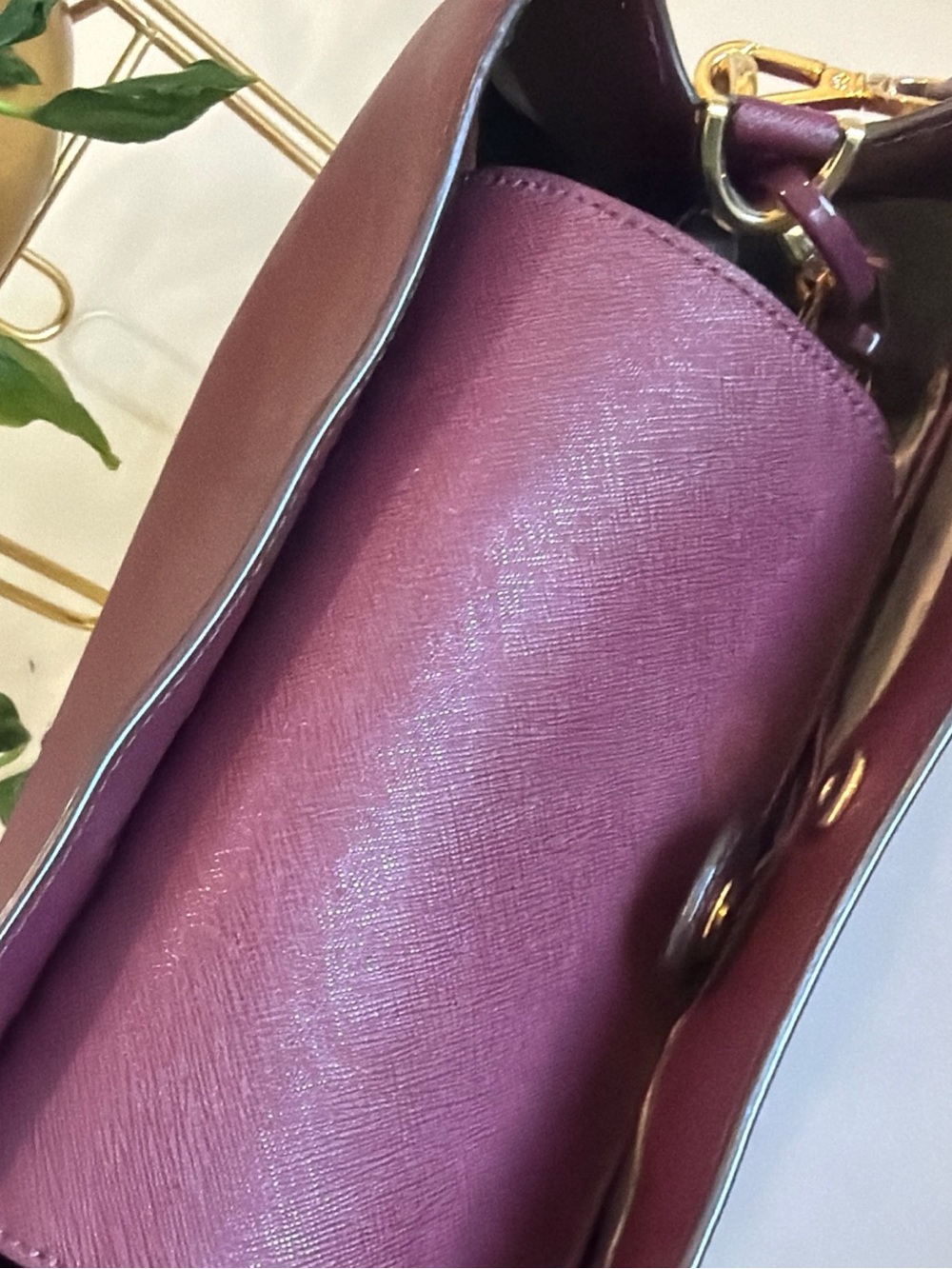 Michael Kors Purple Saffiano Leather Crossbody - Picture 9 of 15